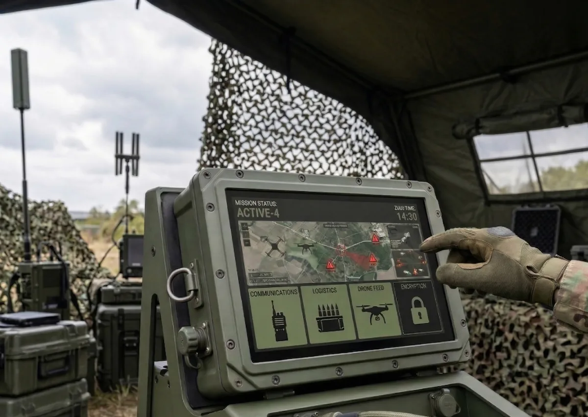 Militärisches Display mit Optical Bonding im Feldeinsatz